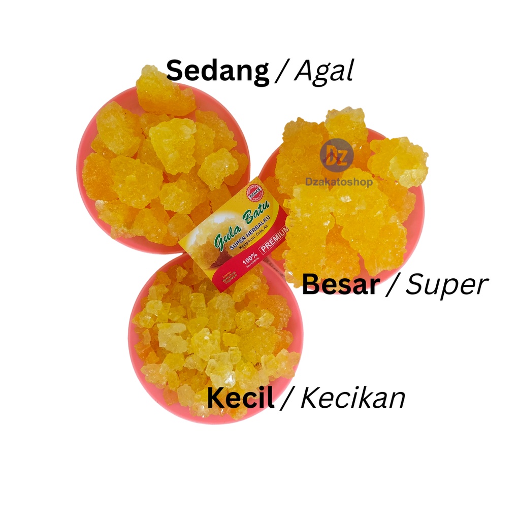 

Gula Batu Kristal Asli 1 kg Super Herbalku Kuning Pecahan Kecil Sedang Besar Murni tanpa Pemutih & Pengawet Khas Jogja Cirebon Sehat Alami Dzakatoshop