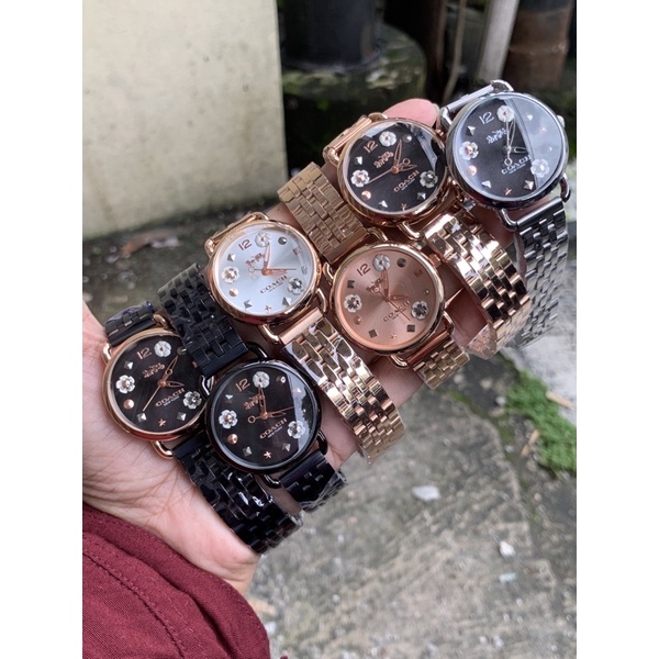 ( BISA COD ) JAM TANGAN WANITA COACH FLOWER CNO-8534