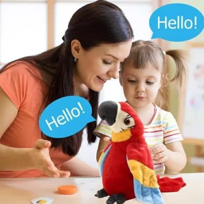 Mainan Anak Boneka Burung Beo Peniru Suara/Talking Birdie Yang Lucu
