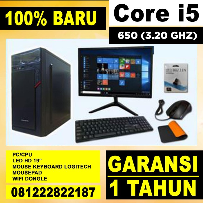 Kpr Paket Lengkap Komputer Pc Rakitan Intel Core I5 650