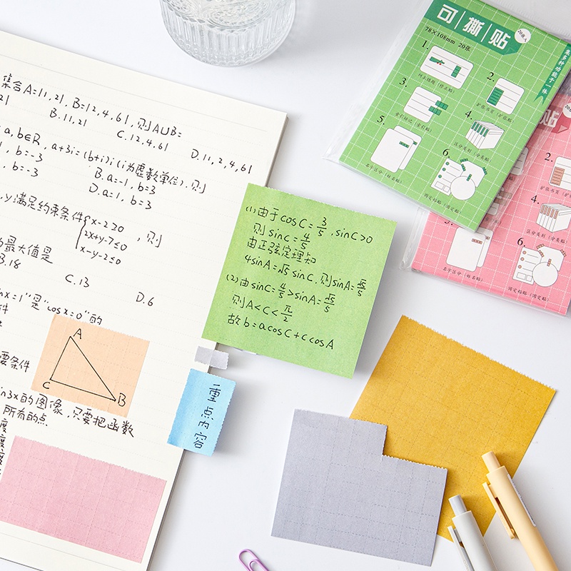 20lembar Kreatif Tearable Ekspanding Sticky Notes Siswa Multifungsi Kertas Nota