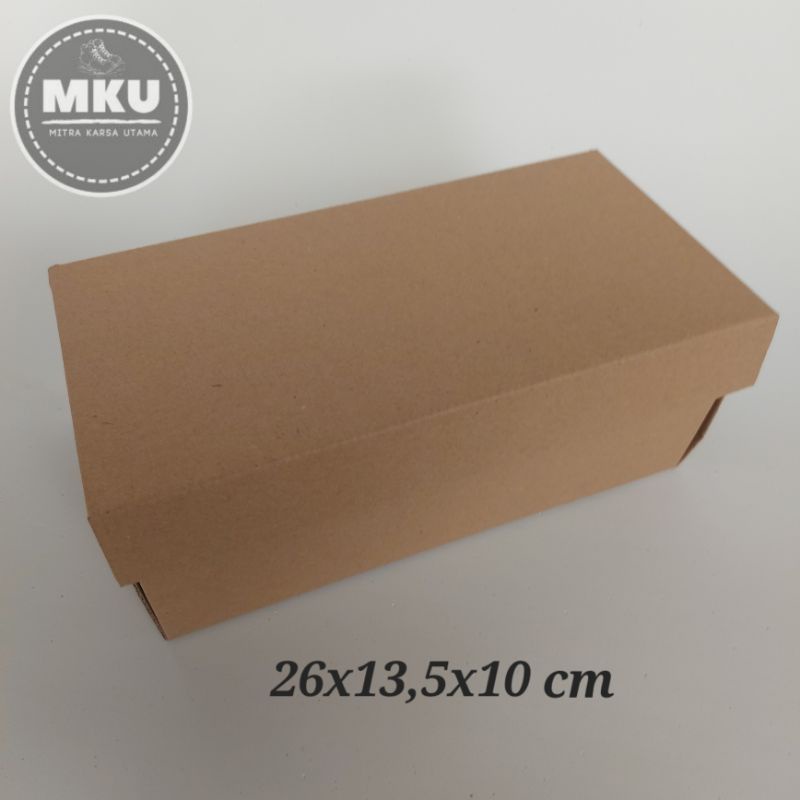 

Kardus Box Dus Sepatu 26x13,5x10cm Coklat Lipat