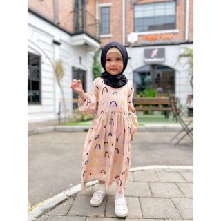 PROMO 7.7 SMILEE GAMIS RAYON TIARA BAJU MUSLIM ANAK PEREMPUAN 2-10 TAHUN BAJU LEBARAN ANAK