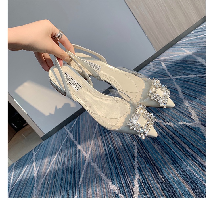 FLORENCE Sandal Flat Shoes Sandal Wanita Import Tali Sandal Transparan Bling Bling