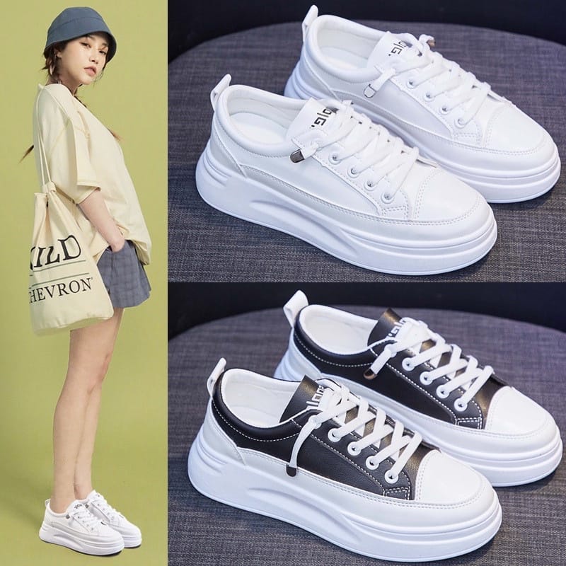 TOPGROSIR &quot;FREE BOX&quot; LV0081 Sepatu Sneakers Wanita Casual Polos Import PU