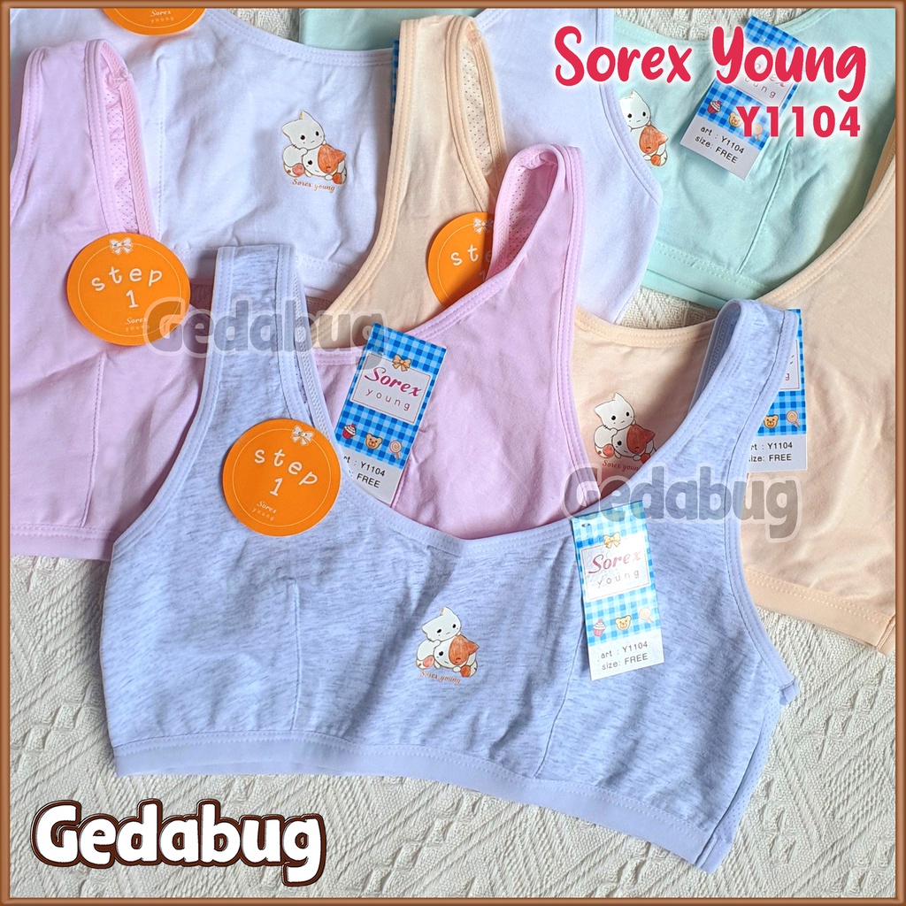 Miniset Anak Sorex Young Y1104 Motif Cat Cute | Miniset Remaja Tali Lebar | Free Size Gedabug