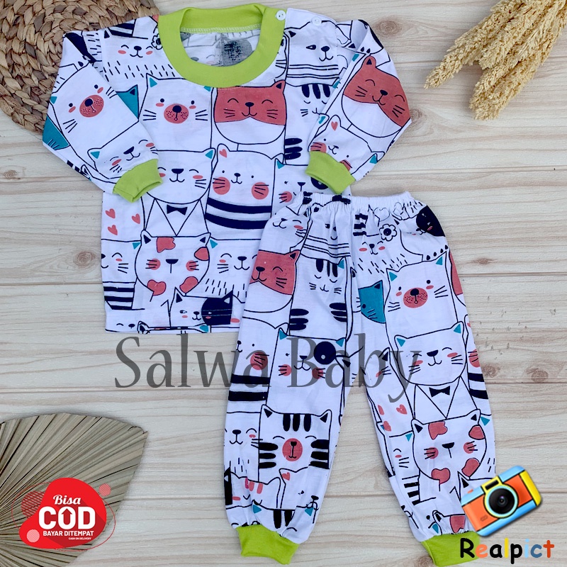 Setelan Baju Bayi Piyama Bayi baju Tidur Bayi Lengan Panjang Anak Usia 3-12 Bulan Almeera Baby and Kids