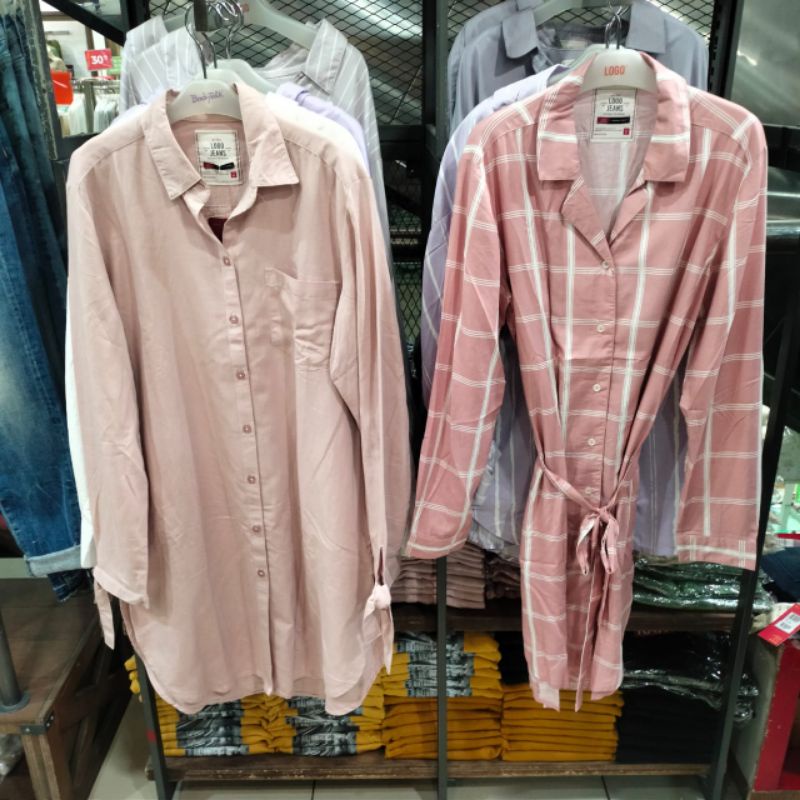 Kemeja LOGO JEANS , Hem Wanita LOGO ORIGINAL , Kemeja wanita LOGO
