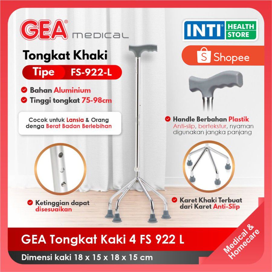 Gea | Tongkat Kaki 4 FS-922-L | Alat Bantu Jalan FS-922-L