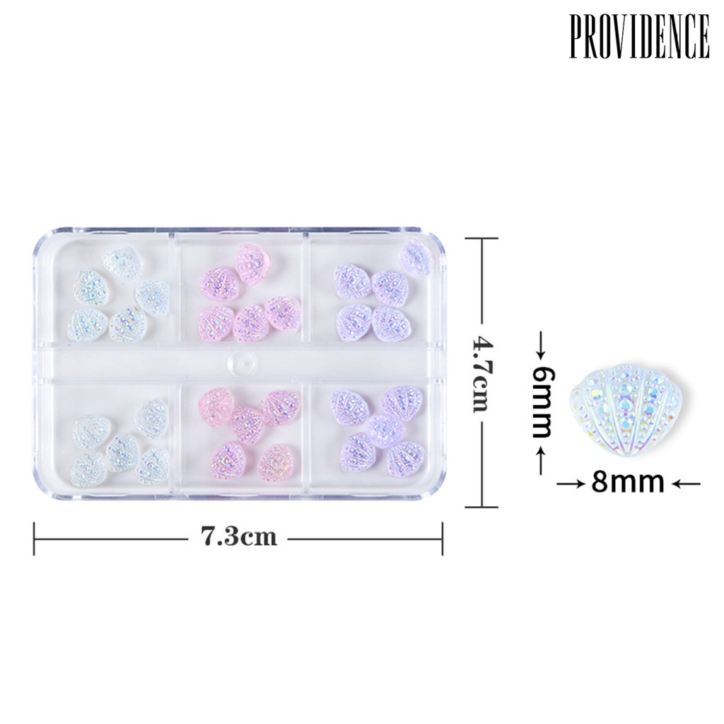 Providence 30Pcs Nail Art Shell Bersinar Tiga Dimensi Glitter Tidak Jatuh DIY Resin Gaya Laut Hiasan Kuku Keong Laut Ujung Jari Manicure Store Supply