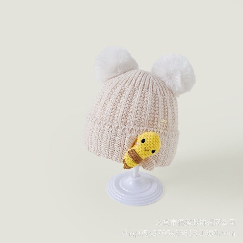 LIN8050 -TOPI KUPLUK RAJUT BAYI LEBAH BEE