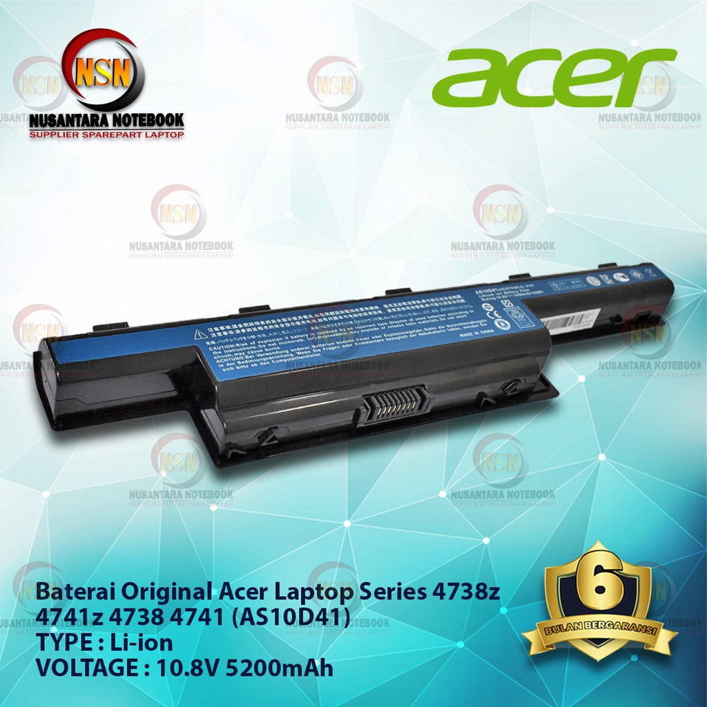 Baterai Acer 4738 4741 OEM AS10D41 For Laptop Series 4738z 4741z