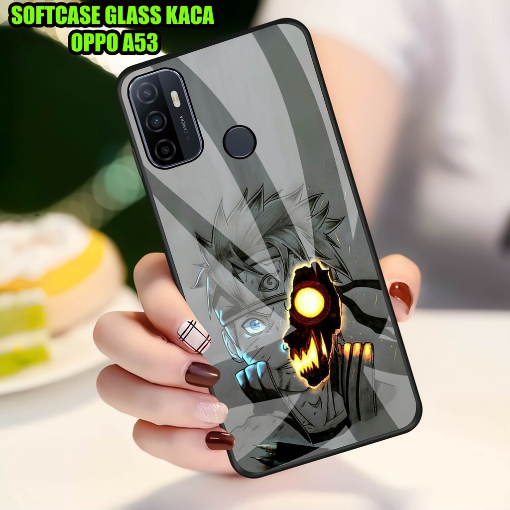 Softcase Glass Kaca OPPO A53]- Case Hp Pelindung Handphone OPPO A53] [ A90]