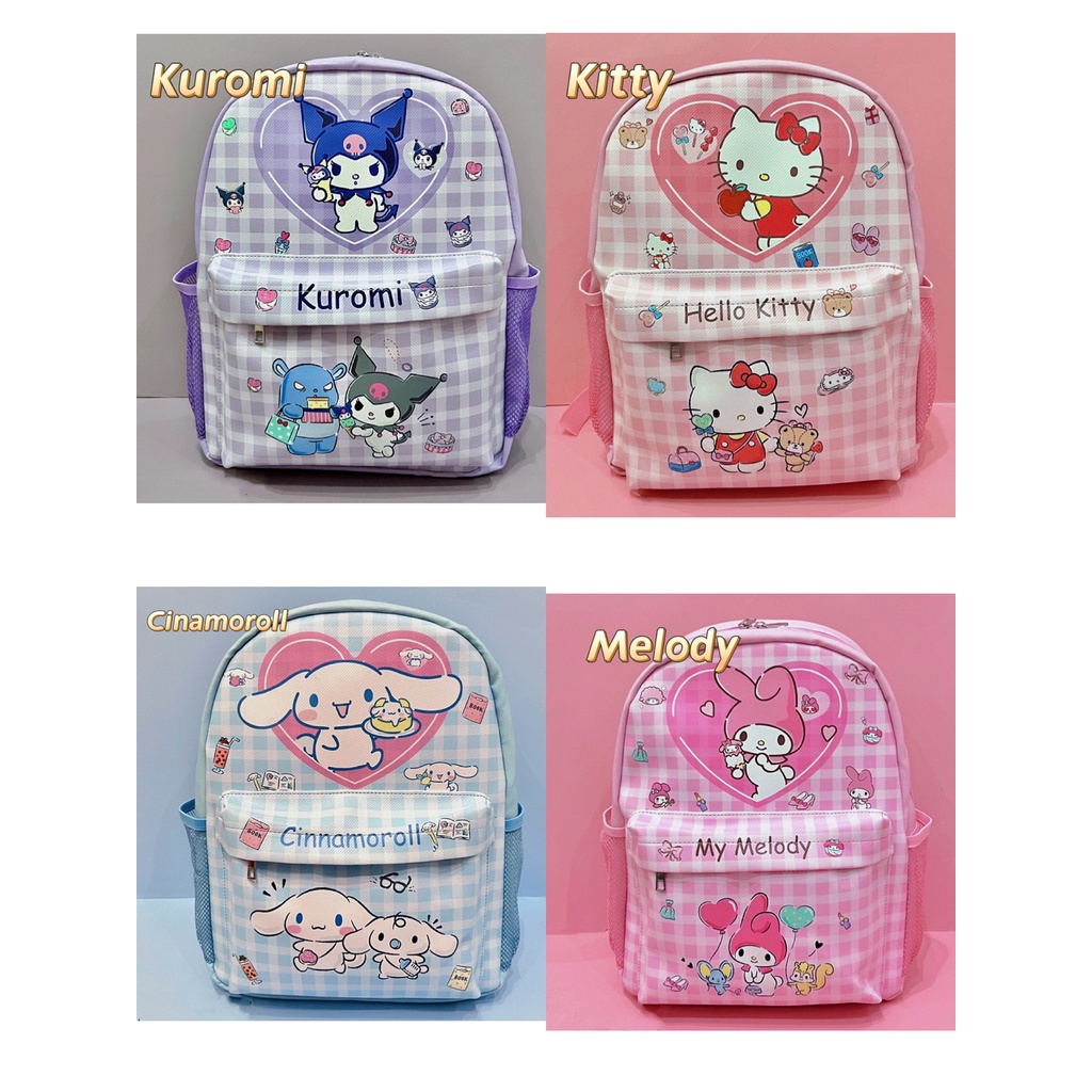 Tas Ransel Sanrio TR015 tas backpack sekolah melody kuromi kitty cinnamoroll