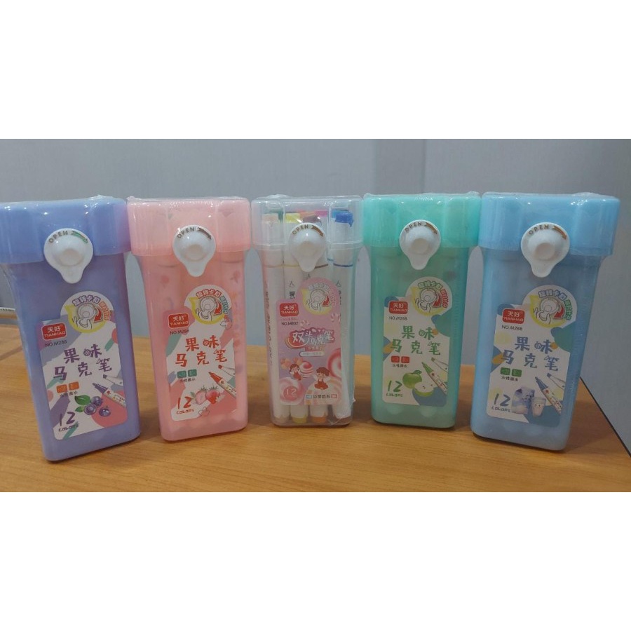 

Spidol Marker ART MARKERS HIGHLIGTER DOUBLE HEADED SET 12 WARNA