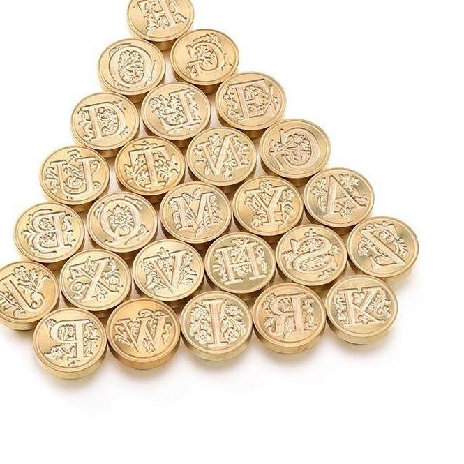 

BEST SELLER Wax Seal Stamp Head - Kepala Stamp Lilin Inisial Huruf A - Z dan isi seal wax 96 gram isi +/-200pcs 66R$