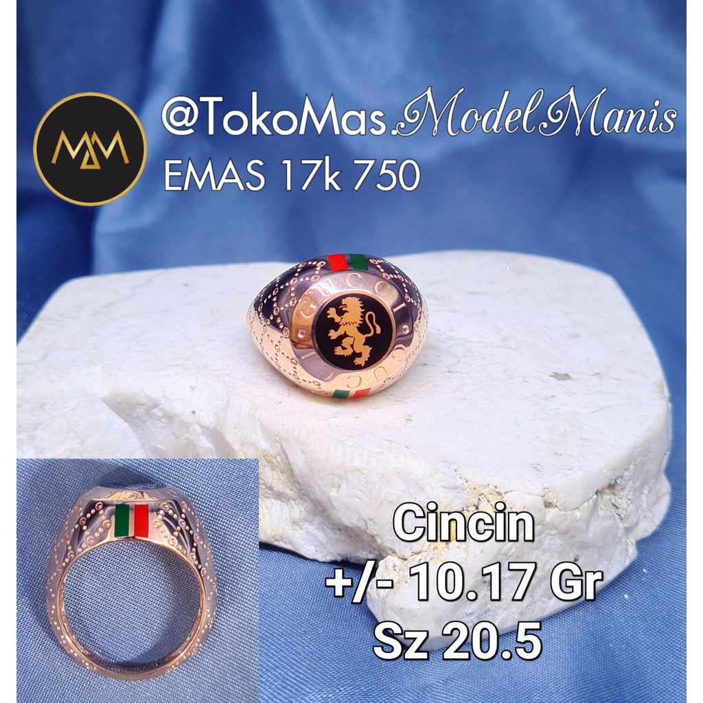 Cincin Italy GG lion emas italy 750 kadar 17k
