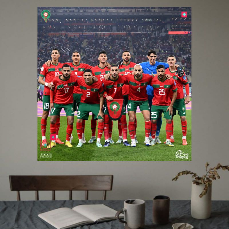 POSTER DINDING TIMNAS MAROKO, POSTER BOLA