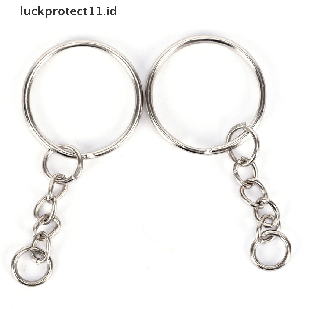 /Fashion Hot// Fashion// 50PCS 25mm Dipoles Perak Keyring Gantungan Kunci Split Ring Rantai Pendek Key Rings DIY.