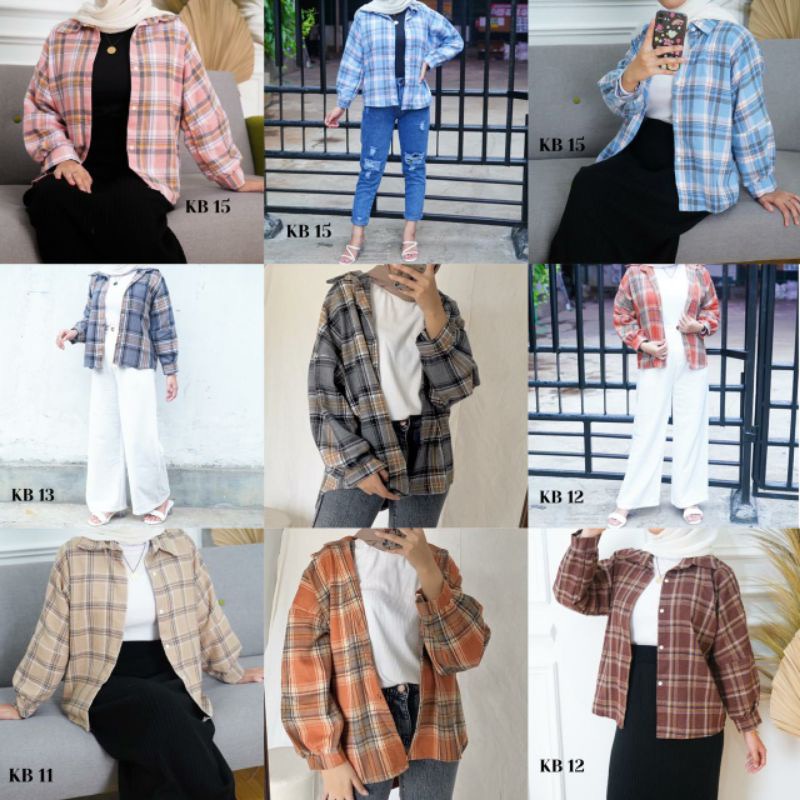 Nagita Blouse Kemeja Wanita/ Crop Style Korea Casual/ Fashion Cewek Mo Gfs At Kimberly Flanel Shirt