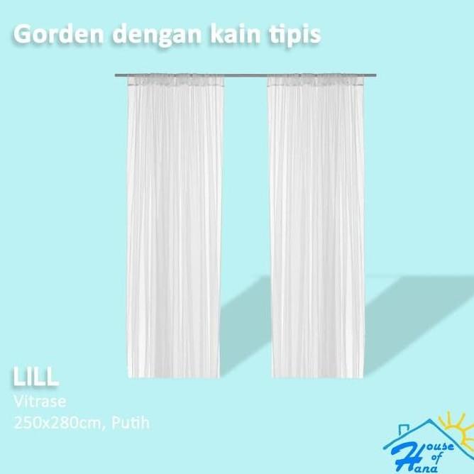 VITRASE GORDEN PUTIH TRANSPARAN PURING GORDEN TIRAI GORDEN JENDELA RG6576ER