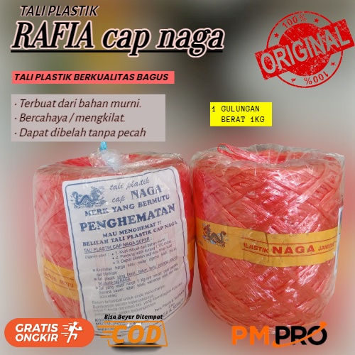 Rafia Cap Naga 1 Kg Tali Plastik Gulungan Warna Warni Halus Kuat Dan Serbaguna