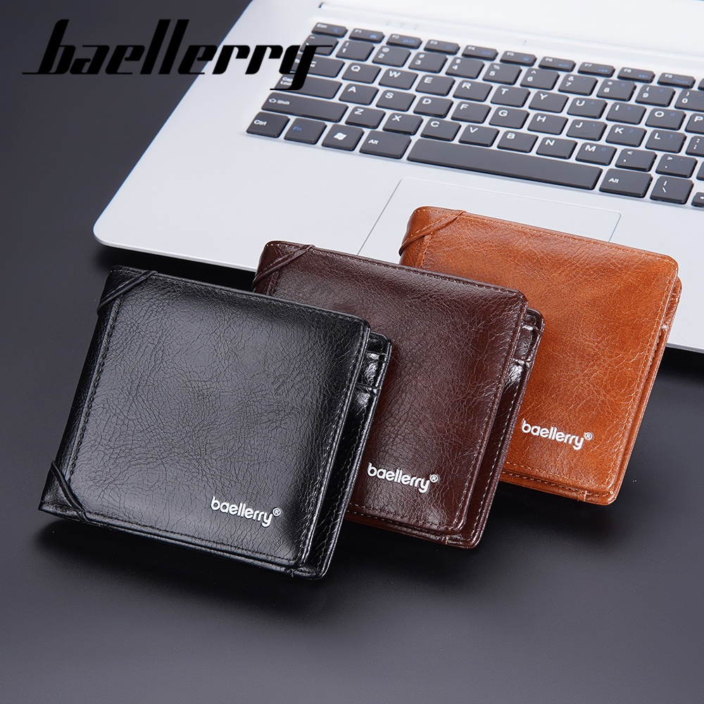 BAELLERRY D9321 Dompet Pria Lipat Bahan Kulit PU Leather Premium WATCHKITE WKOS