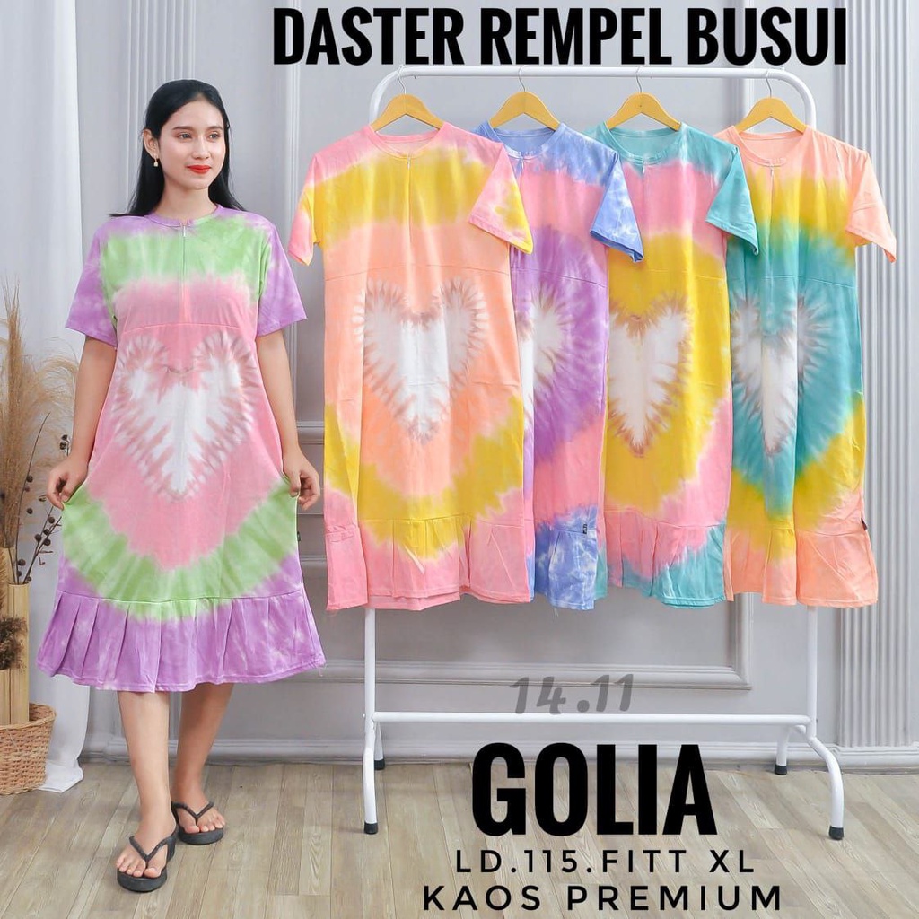 DASTER KAOS REMPEL KEKINIAN MOTIF TIEDYE BUSUI BUMIL KATUN ADEM MURAH