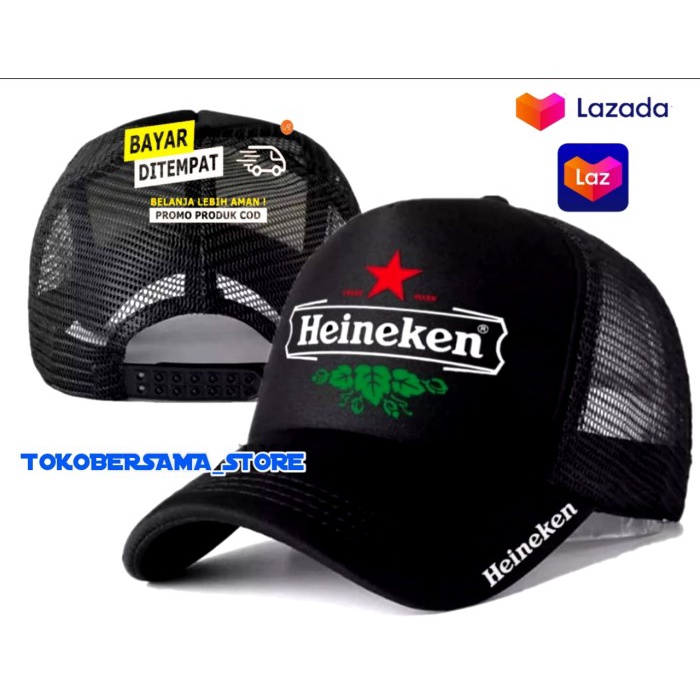 Topi Murah BAYAR DITEMPAT TREND 2021 dewasa HEINEKEN Black Topi Murah Keren Pria Terlaris Awet Hat P