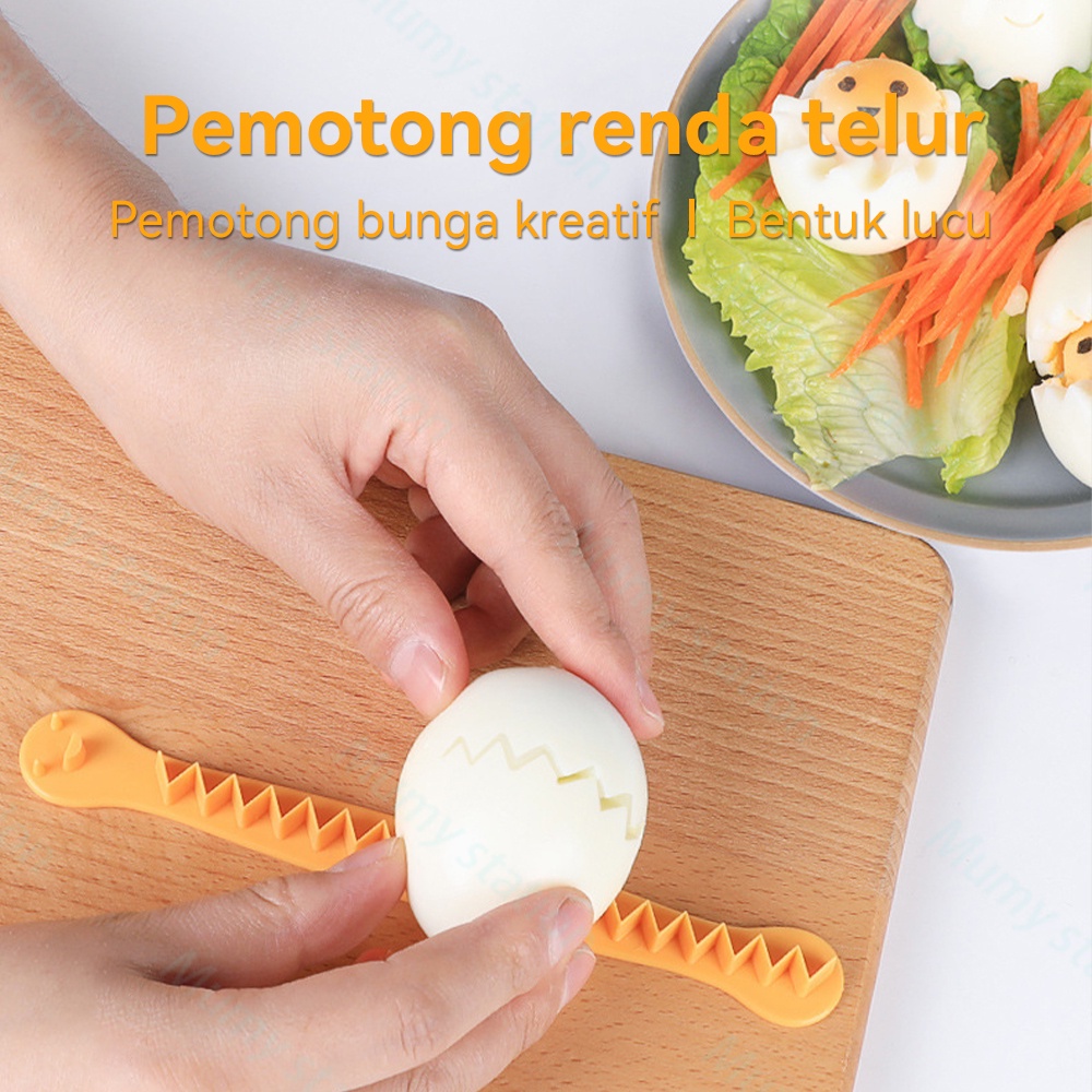 Mumystation 2pcs/set Cetakan telur/Pemotong telur rebus/Aksesoris alat bento bekal anak