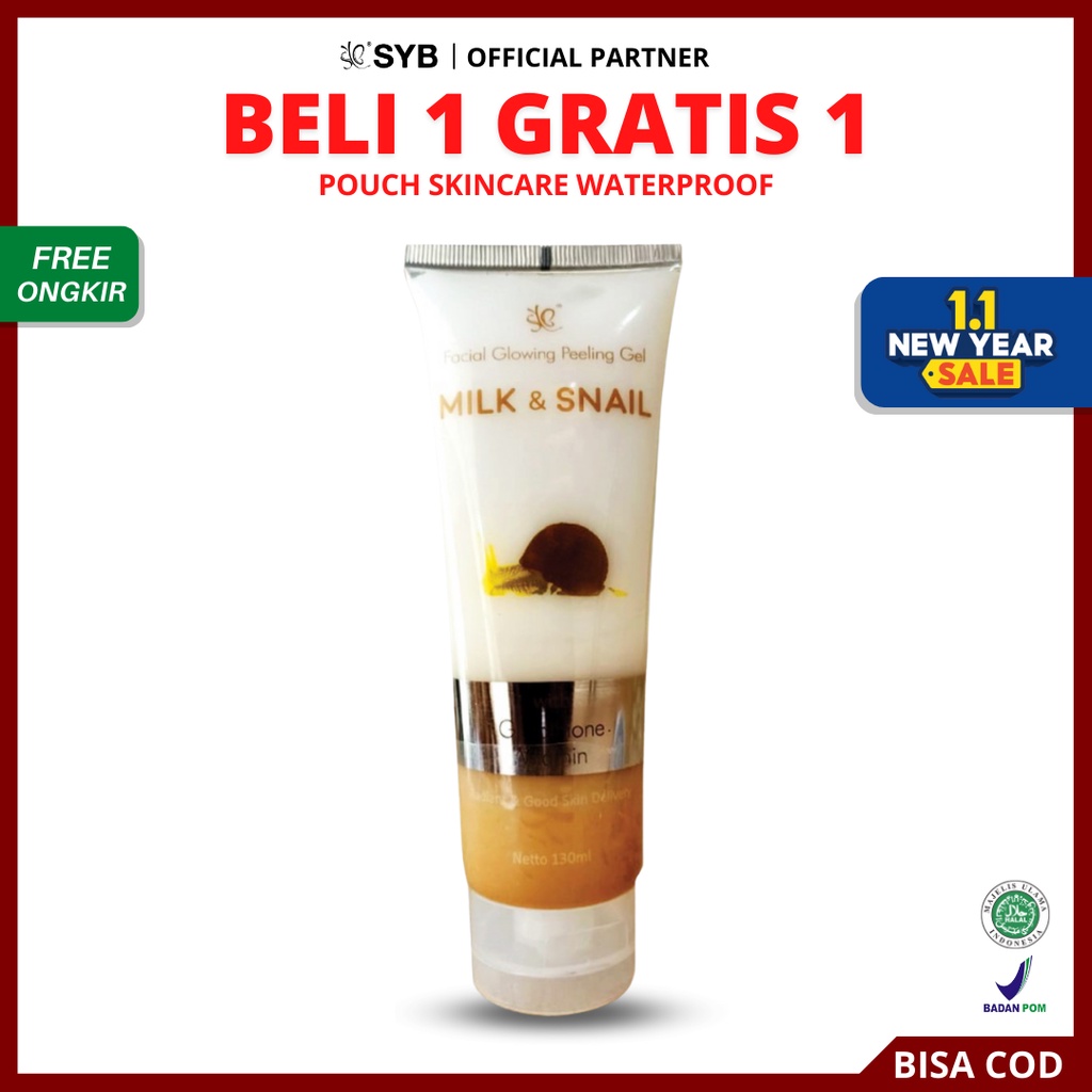 [ READY STOCK ] SYB Facial Glowing Peeling Gel Milk &amp; Snail - Peling Wajah Original