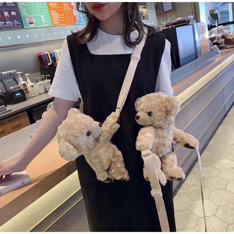 Tas Selempang Boneka teddy merangkur