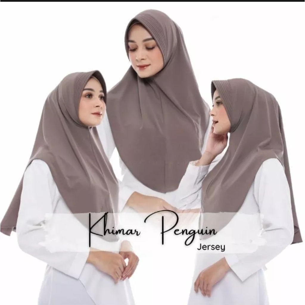 Jilbab Instan Bergo Pinguin Khmar Jersey Original Viqast