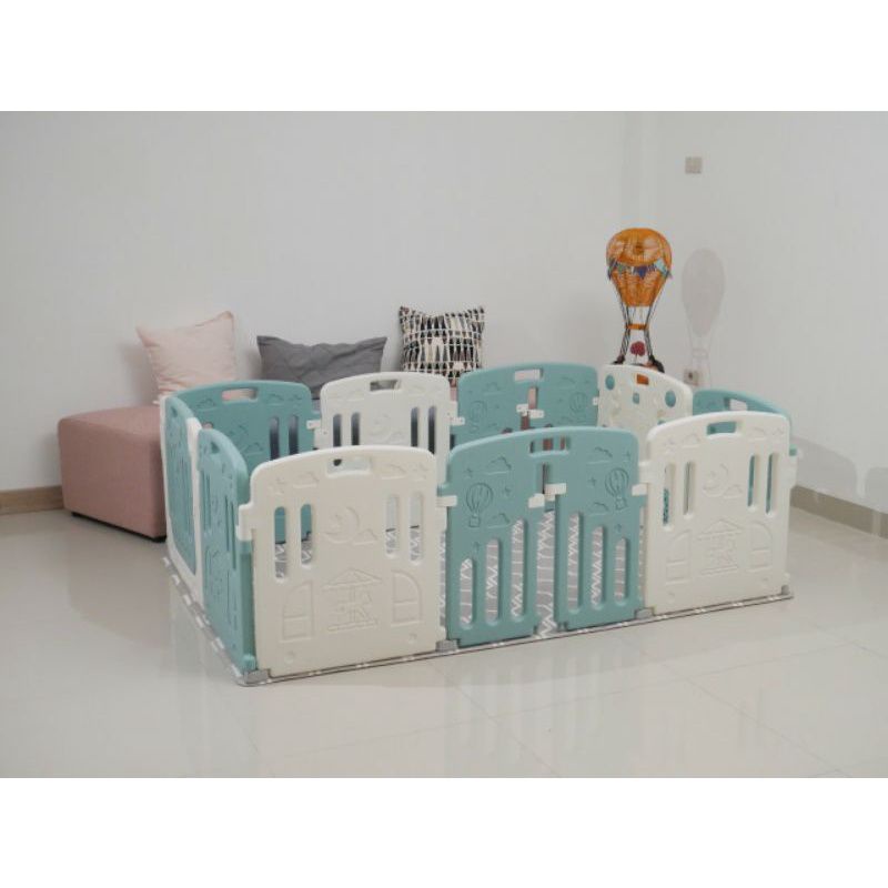 Coby Haus Sky Fence Grey &amp; Blue 6+2+2 - Pagar Bermain