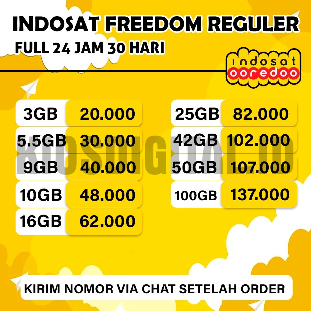 PROMO PAKET DATA INDOSAT FREEDOM KUOTA REGULER