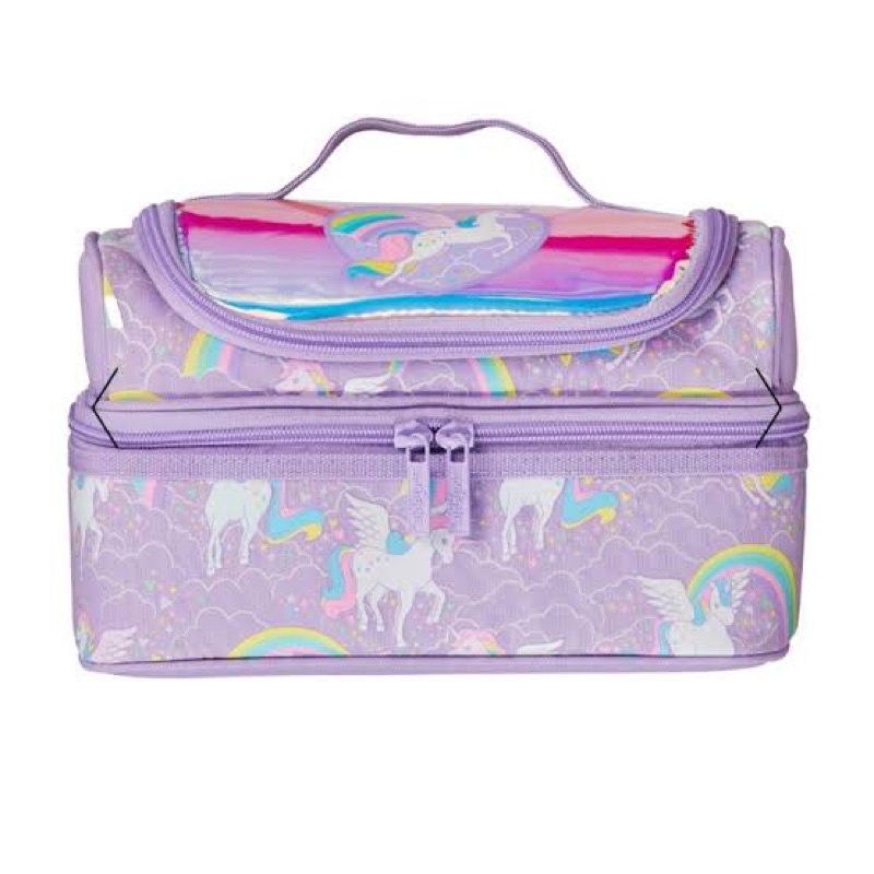 SMIGGLE LUNCHBAG LUNCHBOX DOUBLEDECKER BEYOND UNICORN LILAC ORIGINAL