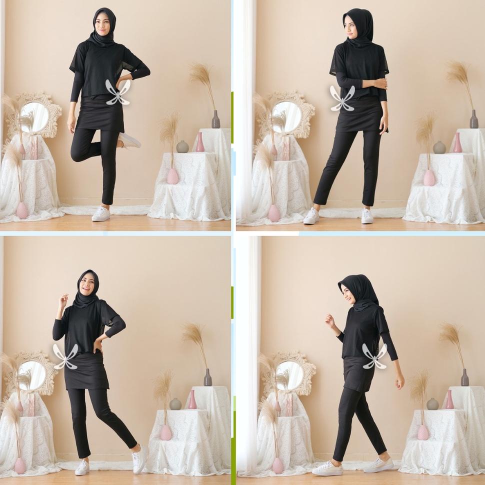 Legging Rok Sepeda Polos Naura 9312 4110/ Celana Legging Wanita / Rojing/ Rok Legging/ Hijab sport/ 