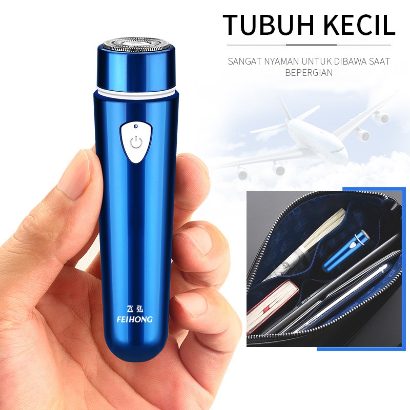 Alat cukur elektrik portable mini FEIHONG/shaver isi ulang USB/shaver travel/untuk pria dan wanita / Pisau Cukur Jenggot Recharge