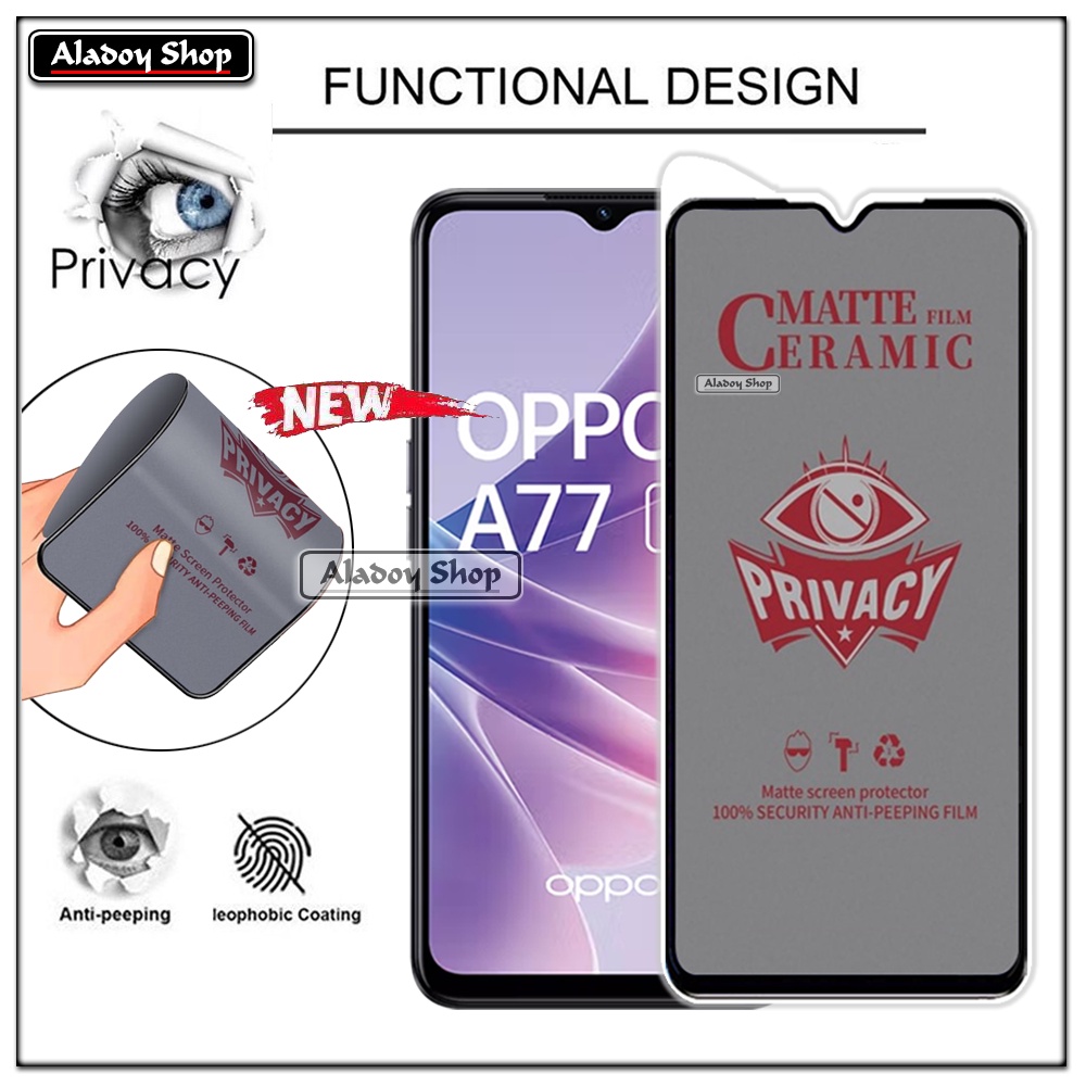 PAKET 2IN1 Anti Gores Privacy Oppo A77 5G + Tempered Glass Kamera