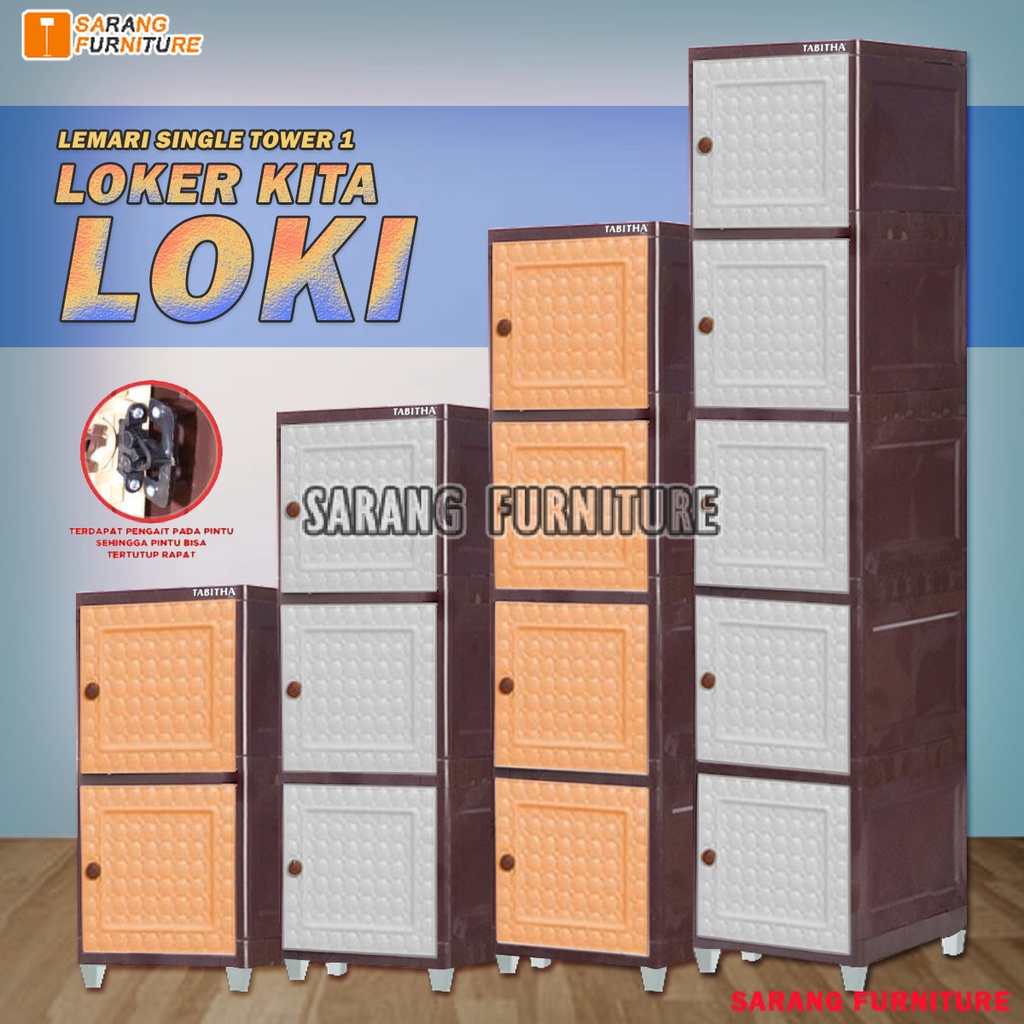 Jual Lemari Plastik Serbaguna Tabitha Loki Loker Kita Single Cabinet Loki 1 Tower Lemari Pakaian 8077