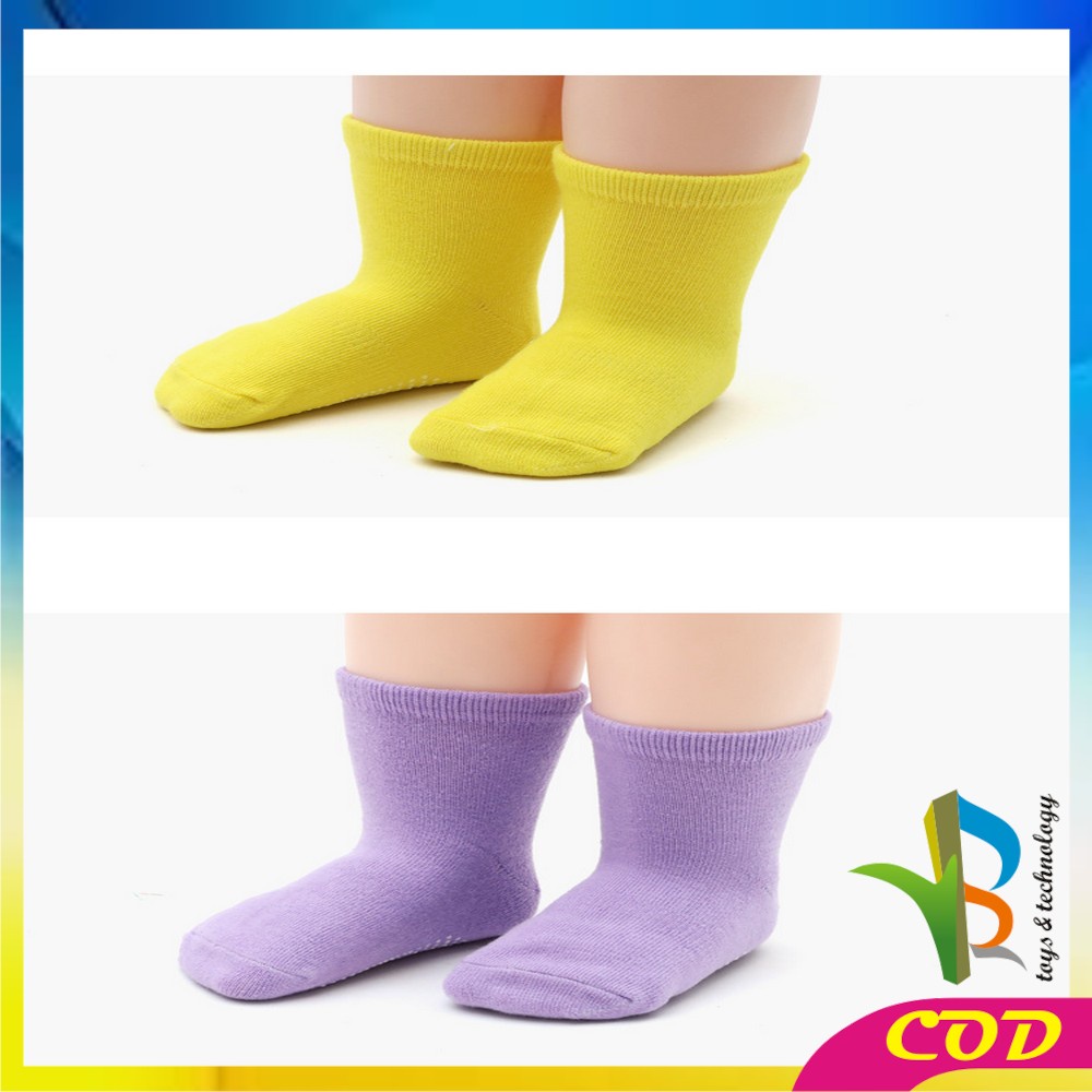 RB-P535 Kaos Kaki Anak 6 Pasang Anti Slip Pendek Polos Baby Kids Socks / Kaus Kaki Anak Anti Licin Anak Perempuan Laki Laki