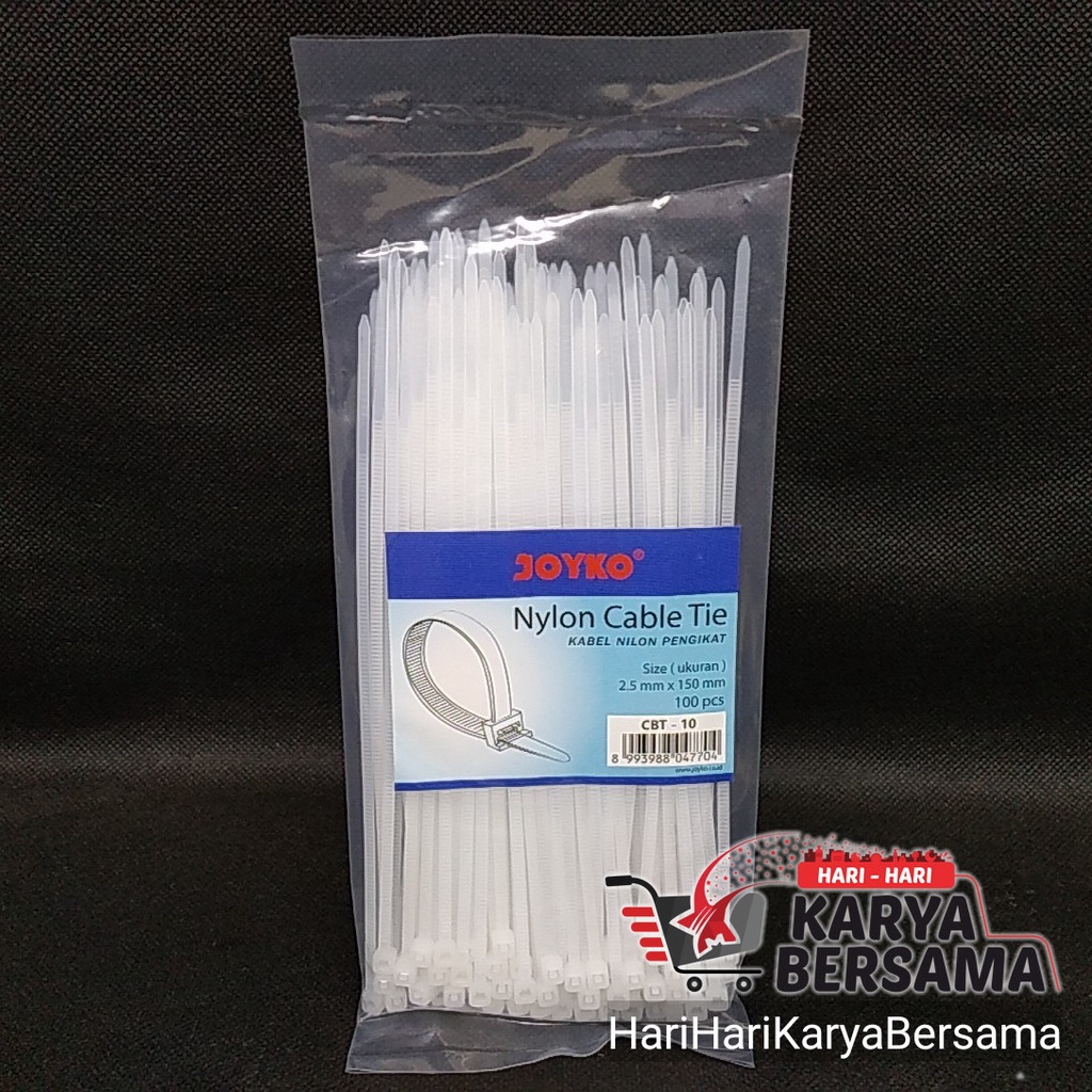 

JOYKO NYLON CABLE TIE CBT-10 UKURAN 2.5MM X 150MM 100'S