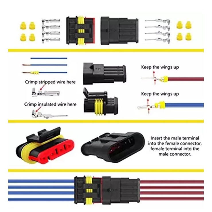 Socket Sambungan Kabel Waterproof Kelistrikan Mobil Motor 1/2/3/4/5/6 PIN