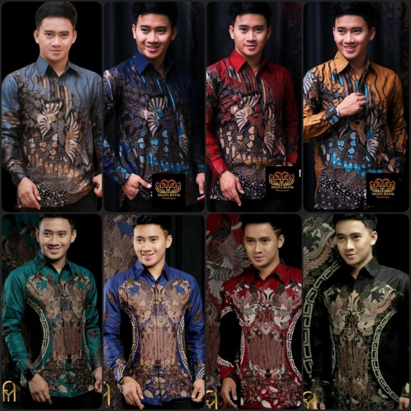 Baju Kemeja Batik Pria Terbaru Lengan Panjang Bahan Katun M L XL XXL