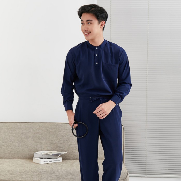 Baju Jaga MLS - NAVY Scrubs on Call Flowy Lengan Panjang