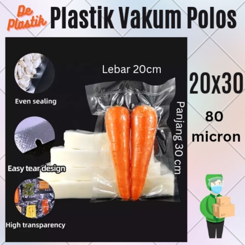 Plastik Vacum Polos 20x30 80micron / Plastik Vakum Polos / Plastik Vacuum Polos  ---(POL/20x30/PCS)