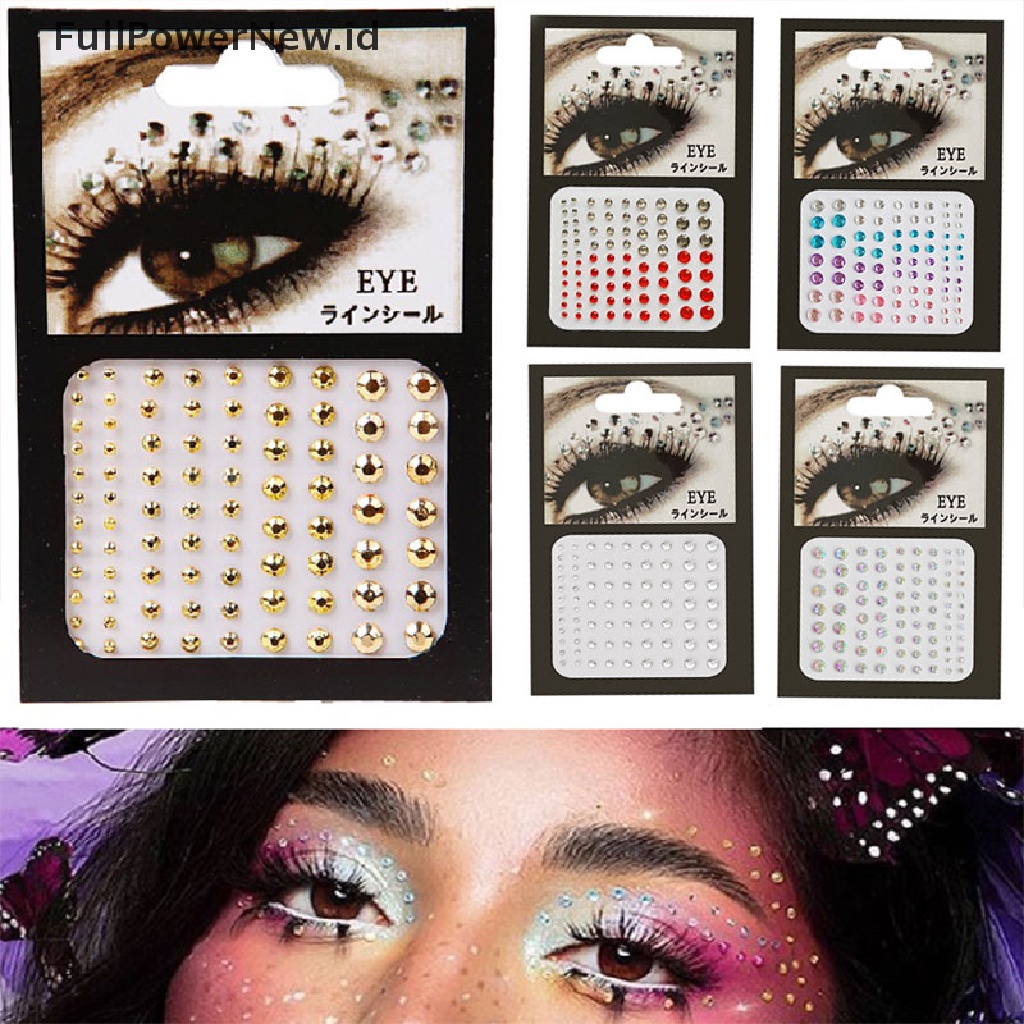 Power Stiker Tato Glitter Berlian Makeup Eyeliner Eyeshadow Wajah Berlian Imitasi Stiker ID