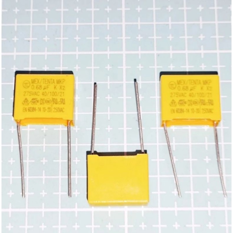 capacitor mkp 680nf 275v / kapasitor 684 275vac / 684j 275volt