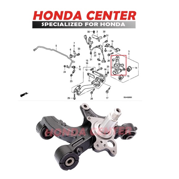 knakel knuckle arm belakang kiri mobil honda civic vti vtis 2001 2002 2003 2004 2005