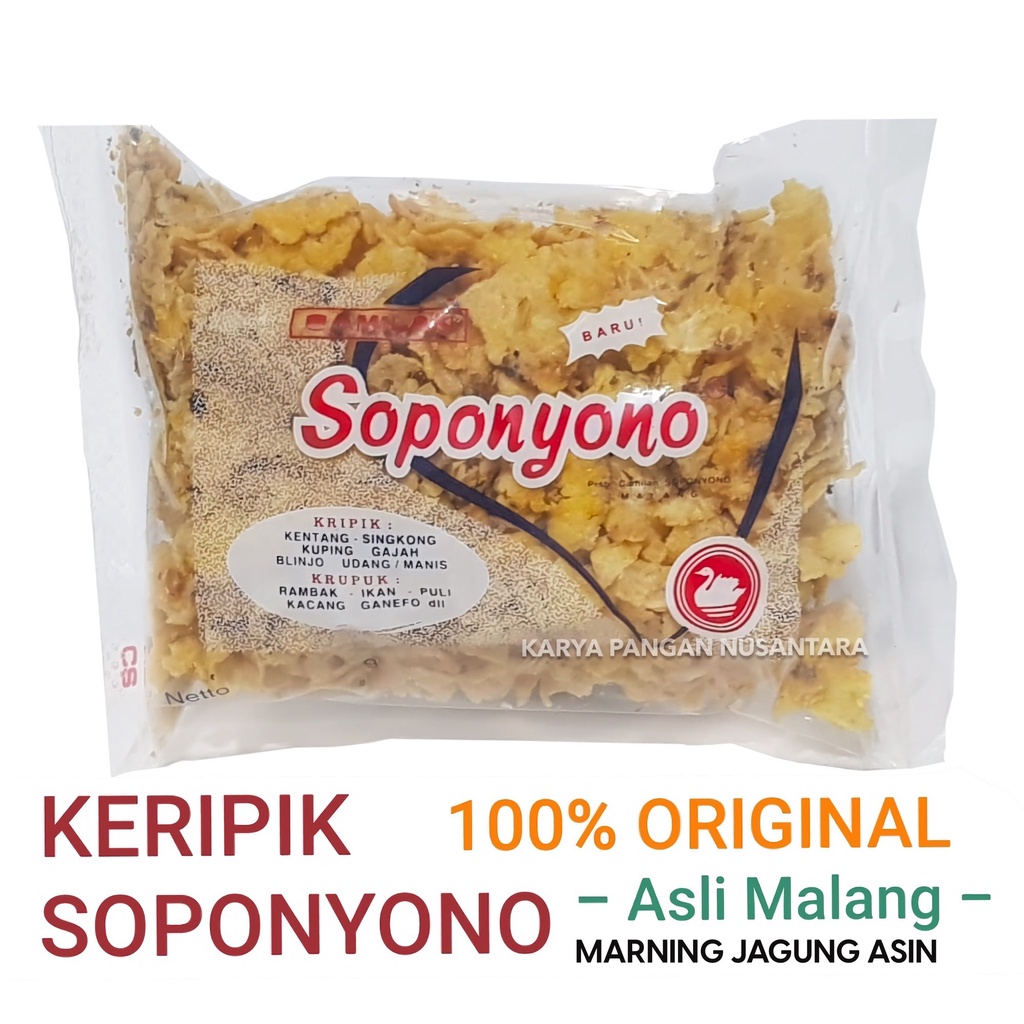 

KERIPIK MARNING JAGUNG ASIN SOPONYONO ORIGINAL KRIPIK MARNING JAGUNG ASLI MALANG